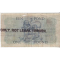 1952  1 poundnote by Gov MH de Kock in F+ grade Serial no B134  A/E