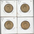 1964 R S A 4 x Half Cents in UNC grade i bid for all CV R80