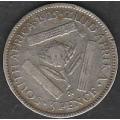 VERY RARE 1925 Union of S A silver 3d  in VF+ grade with Protea Herns Value EF R2500 VF R225