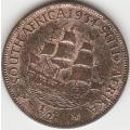 1934 UNION of S A  half Penny in VF+ grade