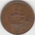 1935 UNION OF S A half penny in AU grade NICE COIN