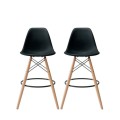 Set of 2 Modern Armless Counter / Bar Chairs