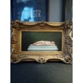 EXCEPTIONAL ORNATE FRAMED PAINTING OF A NUDE LADY