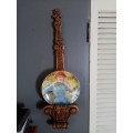PAIR OF LARGE REGENCY WALL HANGERS WITH STAFFORDSHIRE DISPLAY PLATES!!