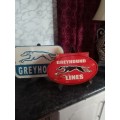 2 X AMERICAN GREYHOUND BUS LINES SIGNS ( REPRODUCTIONS)