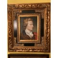 STUNNING PAINTING  OF AN ARISTOCRAT IN A HEAVY  ORNATE FRAME