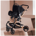 Original Belecoo Baby Stroller / Pram Black 3 in 1 Color With Rose Gold Frames Q3 ,