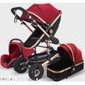 Baby Pram / Stroller - 3 Function Foldable Baby Pram with Car Seat- Maroon Belecoo Brand
