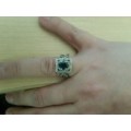 GENUINE AAA LONDON BLUE TOPAZ OVAL STERLING 925 SILVER RING SIZE 7 /S