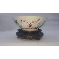 Antique chinese bird and flower bowl