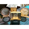 Lot of 4 Rare Vintage Swiss Table Clocks, Le Coultre, ImHof, Turler, Swiza  for Repairs or Spares