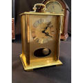 Big German Made Brass Carriage Clock, Chime Half and Full Hour, 8 Days Winding, c 1950