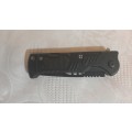 Black Flick Out pocket Knife with safety pin