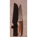 34cm Hunting kitchen outdoor knife fixed blade wood handle nylon sheath tactical