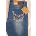 NEW STOCK Designer Jeans Bootleg Back pocket embroided