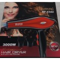 3000W Professional Hairdryer, Light and Perfume, nozzle & finger diffuser, temp&speed setting, Red