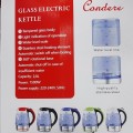 Condere Glass Electrical Kettle, 2L, LED blue lamp, 360° rotating base, high quality stainless steel