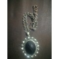 Obsidian Necklace, Obsidian Pendant, Gemstone Jewelry, Black Stone Necklace, Goth Bride Jewelry