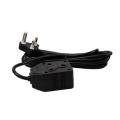 3M Extension cord black, 2Way Rubber Socket(Takealot price R121)