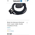 3M Extension cord black, 2Way Rubber Socket(Takealot price R121)