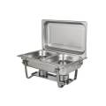 Double Tray 54cm Chafing Dish, full size deep food pan, cover, water pan, stand, and 2 fuel holders