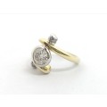 "R25 080" Brand New Solid 9ct Gold Handmade Ladies Moissanite and Natural Diamonds Designer Ring