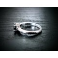 WOW !!!! " R8680" Genuine Handmade Solid 925 Silver and Black Moissonite Ladies Solitare Ring