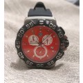 Wow !!! Pre Owned Gents Tag Chronograph Watch Replacement Rubber Strap - Very Stylish !!!