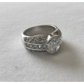WOW !!! Solid 925 Sterling Silver Ladies Designer Engagement Style Ring, NOT PLATED!!