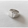 R1 Start - Vintage Solid 925 Silver Designer Signet Ring, Engraveable , NOT PLATED!!