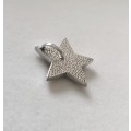 R1 Start -  Solid 925 Silver Designer Star Shape Pendant with Small Gemstones, NOT PLATED!!