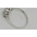 Solid 925 Silver Designer Ladies Engagement Trilogy Style Ring ,With Cubic Ziconias ,NOT  PLATED!!