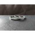 2 x Solid 9ct White Gold Diamond Eternity Bands, See Full Descrition Please !!!!