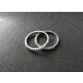 2 x Solid 9ct White Gold Diamond Eternity Bands, See Full Descrition Please !!!!