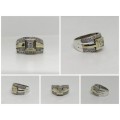 9ct Gold and Silver Diamond Designer Engagement Ring, see full description and spec