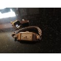 Vintage petite Gold colour watch and cufflink set, sold together as one lot