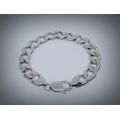 Solid 925 Silver Designers Curb Link Bracelet Solid and nice and wide