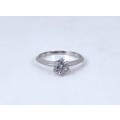 Solid 925 Silver Designer Solitaire Style Engagement Ring, Brand New, See Full Description!!