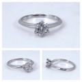 Solid 925 Silver Designer Solitaire Style Engagement Ring, Brand New, See Full Description!!
