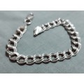 Solid 925 Silver Designer Italy Double Curb link Style Bracelet, see full description!!!!