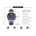 Wow!! Mini Focus Gents Designer Chronograph Watch, Blue /Rose Gold Color, Brand New!!