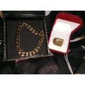 Men`s Gold Plated ring and bracelet
