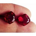 `2 PIECES` Natural Ruby Loose Gemstone Cushion cut 8 to 10 Ct Certified Pair