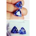 2 PIECES Loose Gemstone 8 to 11 Ct Certified Natural Blue Sapphire Pair Trillion Shape
