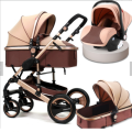 New 3 in 1 Belecoo Stroller with Car Seat- Khaki Chocolate