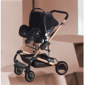 Baby Pram Stroller - 3 Function Foldable Baby Pram with Car Seat- Black & Gold Belecoo Brand