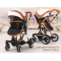 Bassinet Baby Stroller/ Pram Reversible All Terrain - Belecoo  X6 PU Leather Strollers for Infant