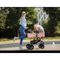 Baby Pram Stroller - 2 Positions Foldable Baby Pram  (pink and grey)