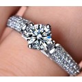 Amazing! 0.77ct Cr.Diamond and Accents Engagement Ring - Size 7 / O / 17.3mm