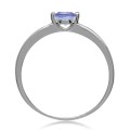 100% REAL Tanzanite 0.20ct Solitaire 925 Sterling Silver Ring. Size 6 / M